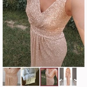 Size 6, rose gold, sorella vita dress